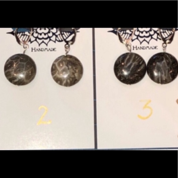 Fossilized Coral Earrings - Picture 8 of 8